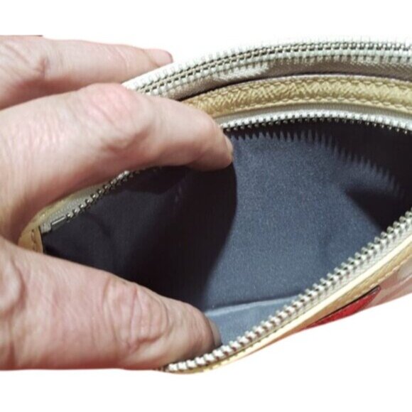 COACH POPPY Limited Edition Gold Wristlet Wallet Clutch Mini Bag purse tote - Picture 5 of 6